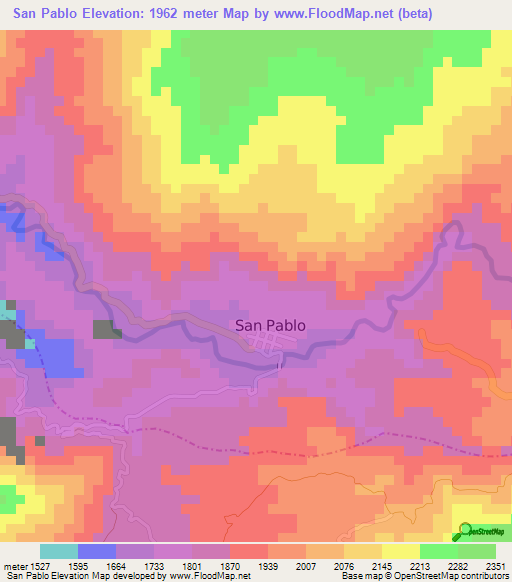 San Pablo,Colombia Elevation Map