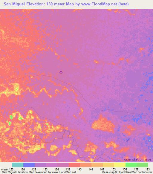 San Miguel,Colombia Elevation Map