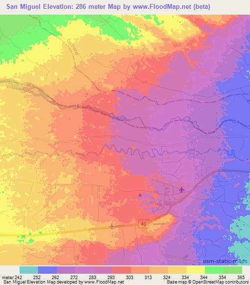 San Miguel,Colombia Elevation Map