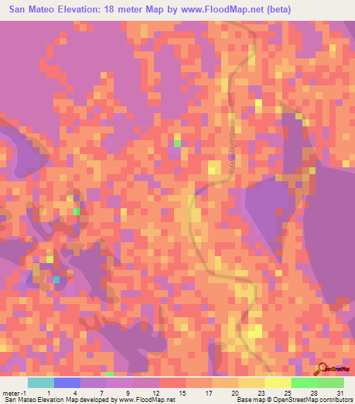 San Mateo,Colombia Elevation Map