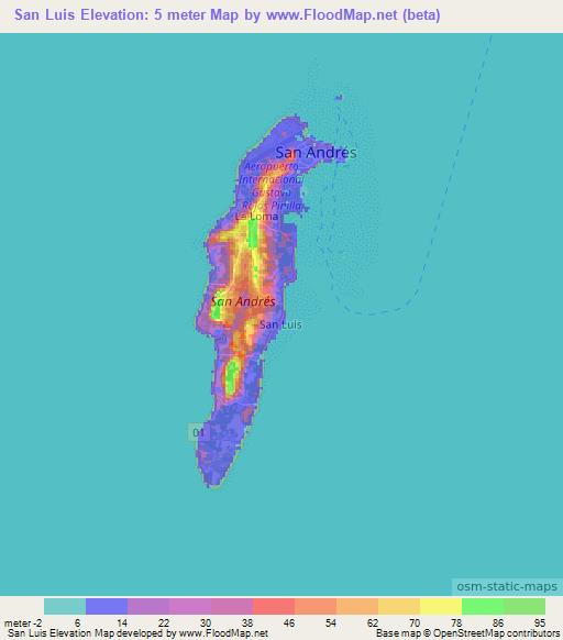 San Luis,Colombia Elevation Map