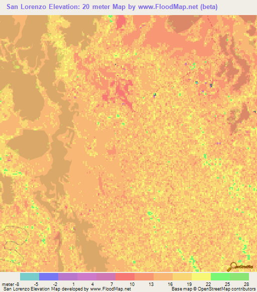 San Lorenzo,Colombia Elevation Map