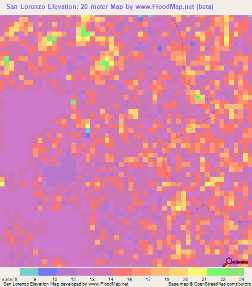 San Lorenzo,Colombia Elevation Map