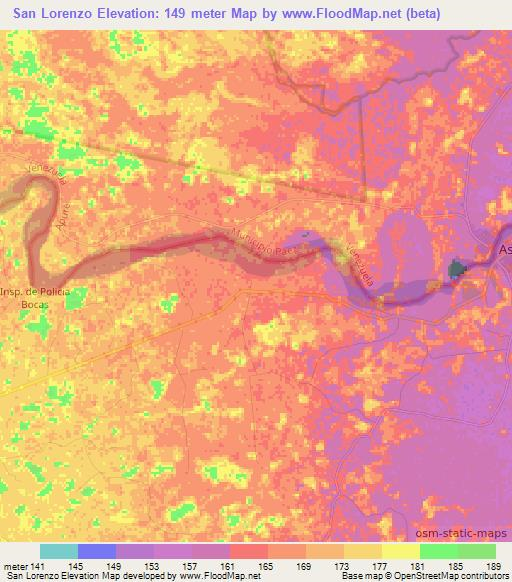 San Lorenzo,Colombia Elevation Map