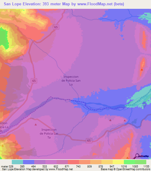 San Lope,Colombia Elevation Map