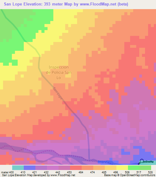 San Lope,Colombia Elevation Map