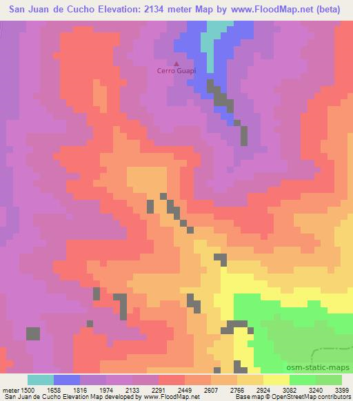 San Juan de Cucho,Colombia Elevation Map