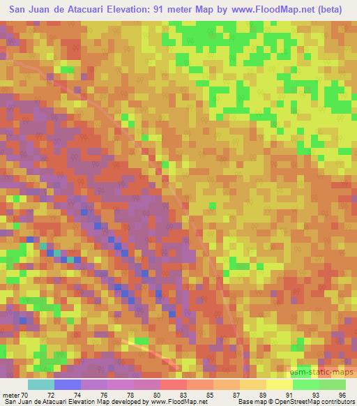 San Juan de Atacuari,Colombia Elevation Map