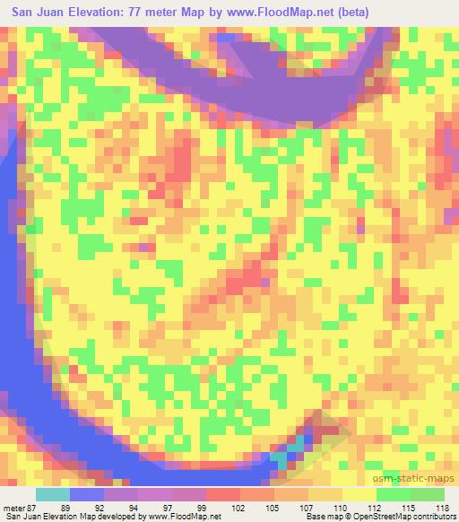 San Juan,Colombia Elevation Map