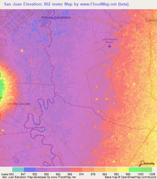 San Juan,Colombia Elevation Map