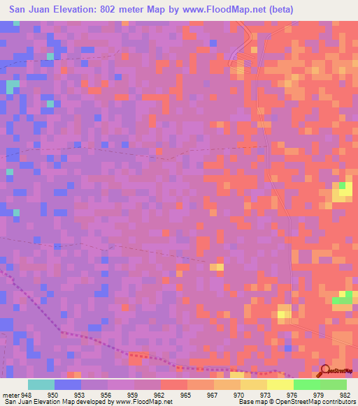 San Juan,Colombia Elevation Map