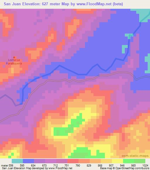 San Juan,Colombia Elevation Map