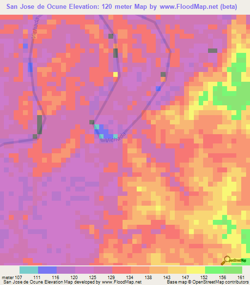 San Jose de Ocune,Colombia Elevation Map