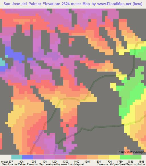 San Jose del Palmar,Colombia Elevation Map