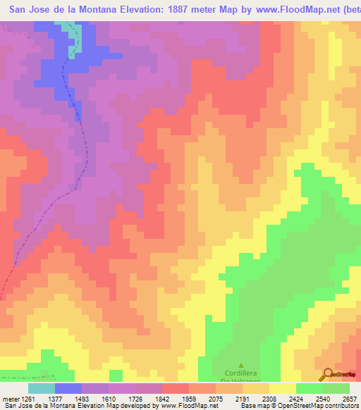 San Jose de la Montana,Colombia Elevation Map