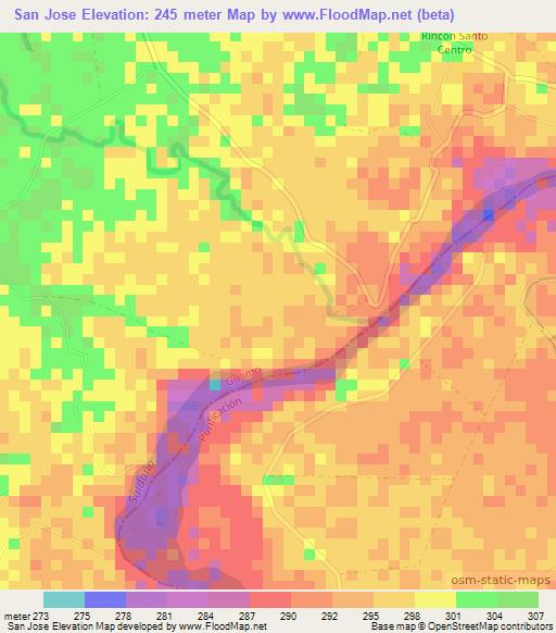 San Jose,Colombia Elevation Map