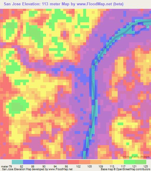 San Jose,Colombia Elevation Map