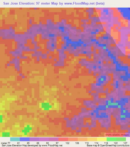 San Jose,Colombia Elevation Map