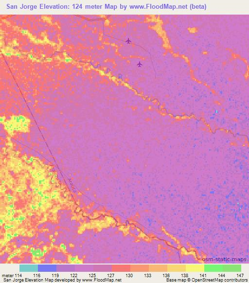 San Jorge,Colombia Elevation Map