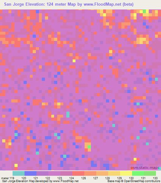 San Jorge,Colombia Elevation Map