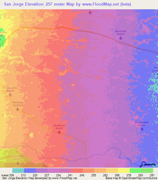 San Jorge,Colombia Elevation Map