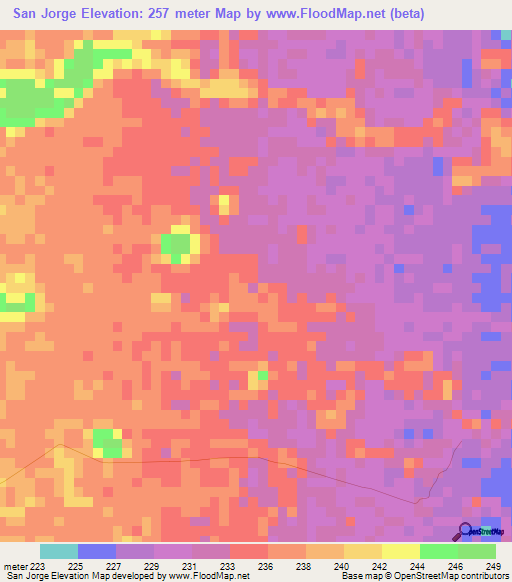 San Jorge,Colombia Elevation Map