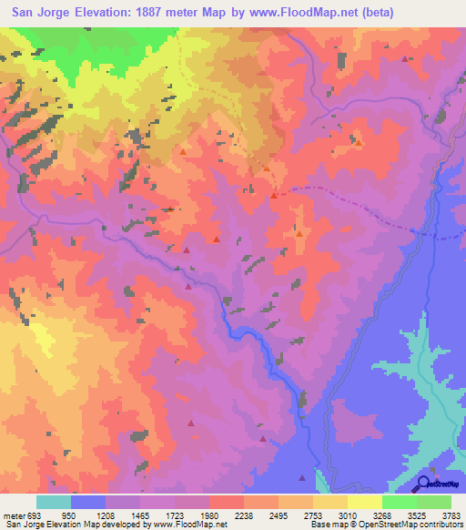 San Jorge,Colombia Elevation Map