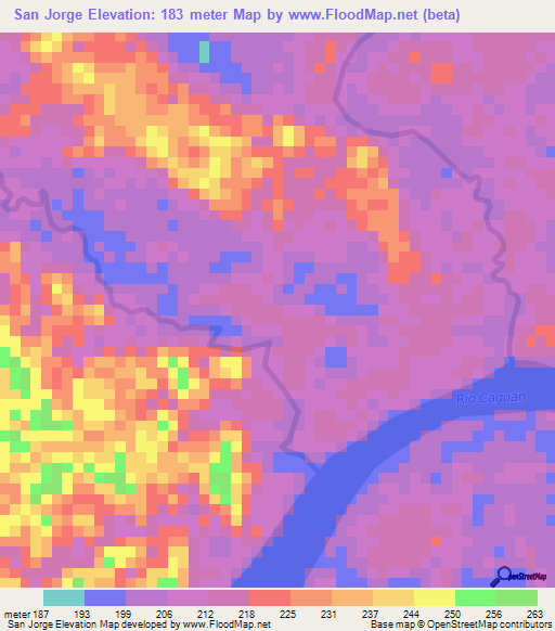 San Jorge,Colombia Elevation Map