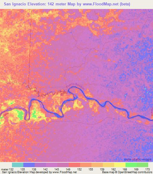 San Ignacio,Colombia Elevation Map