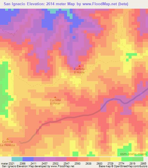 San Ignacio,Colombia Elevation Map