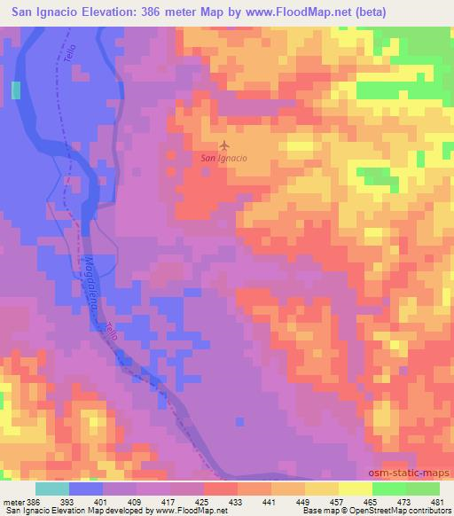 San Ignacio,Colombia Elevation Map