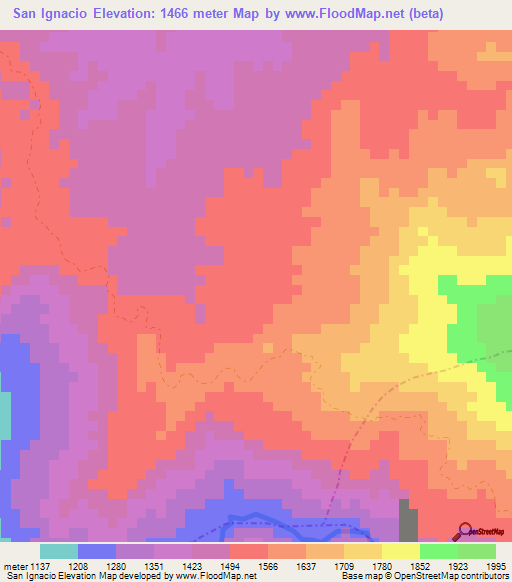 San Ignacio,Colombia Elevation Map