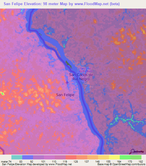 San Felipe,Colombia Elevation Map