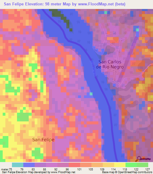 San Felipe,Colombia Elevation Map