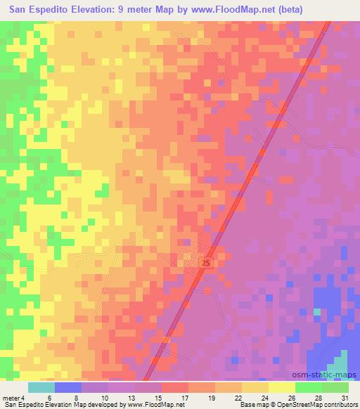 San Espedito,Colombia Elevation Map