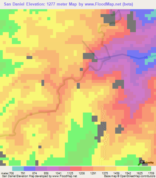 San Daniel,Colombia Elevation Map