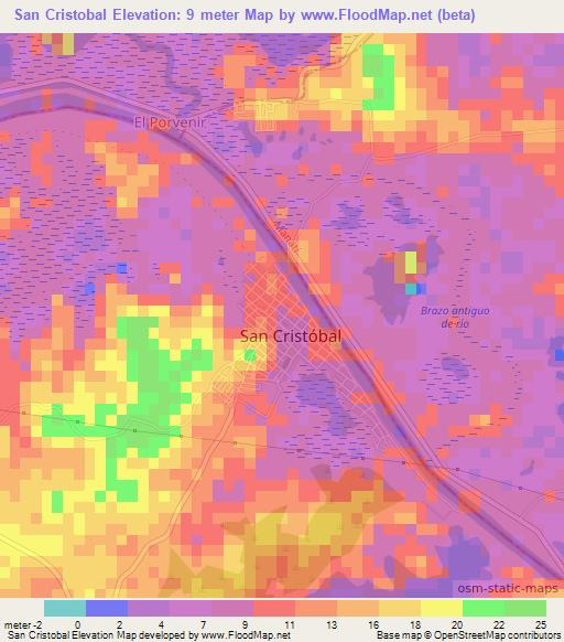 San Cristobal,Colombia Elevation Map