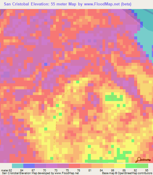 San Cristobal,Colombia Elevation Map