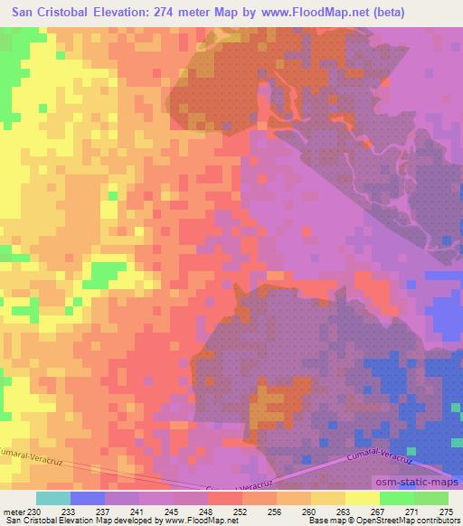 San Cristobal,Colombia Elevation Map