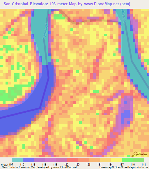 San Cristobal,Colombia Elevation Map