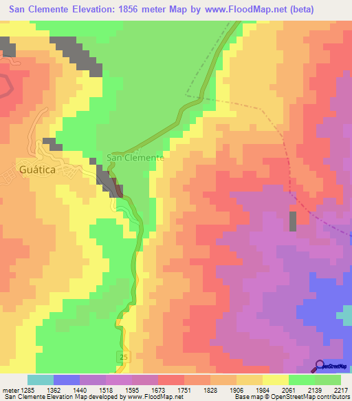 San Clemente,Colombia Elevation Map