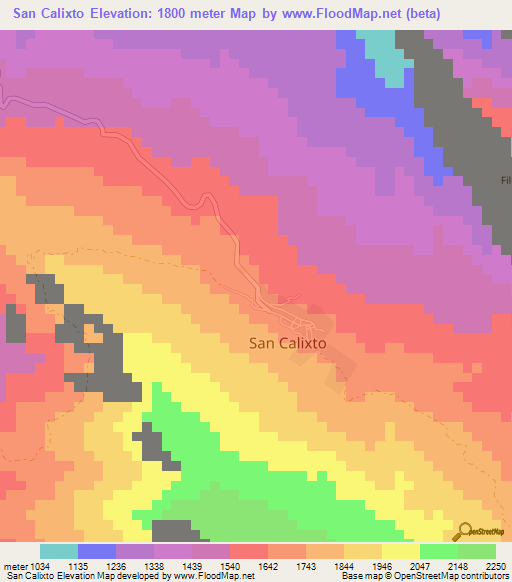 San Calixto,Colombia Elevation Map