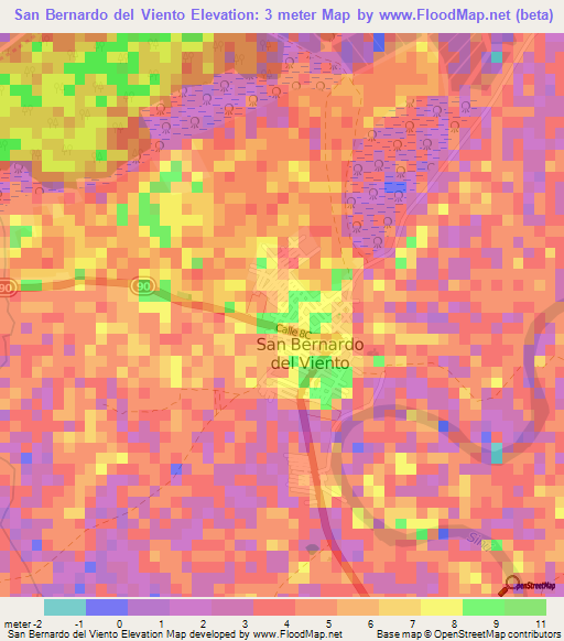 San Bernardo del Viento,Colombia Elevation Map