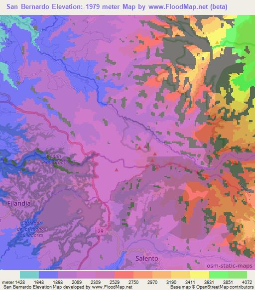 San Bernardo,Colombia Elevation Map