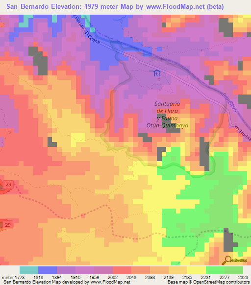 San Bernardo,Colombia Elevation Map