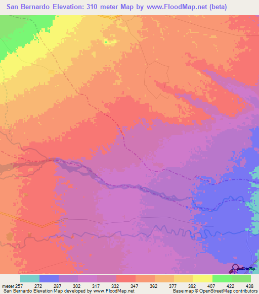 San Bernardo,Colombia Elevation Map