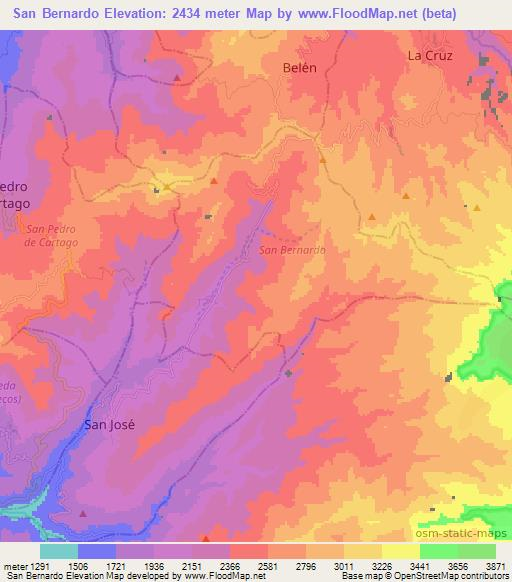 San Bernardo,Colombia Elevation Map