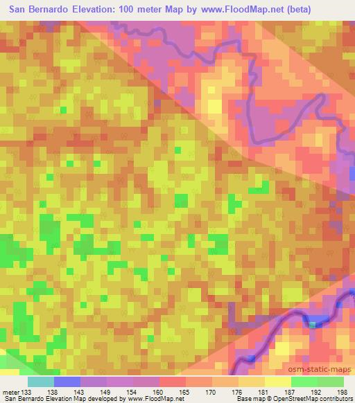 San Bernardo,Colombia Elevation Map