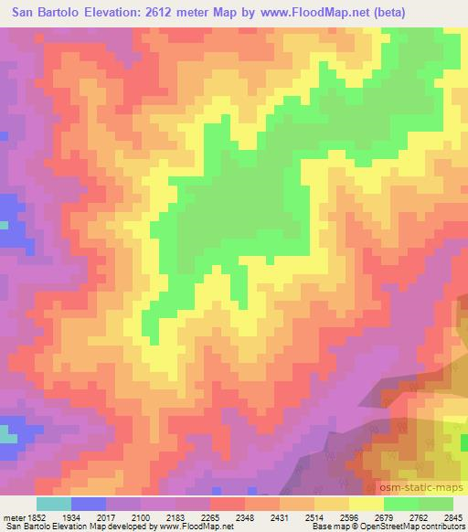 San Bartolo,Colombia Elevation Map