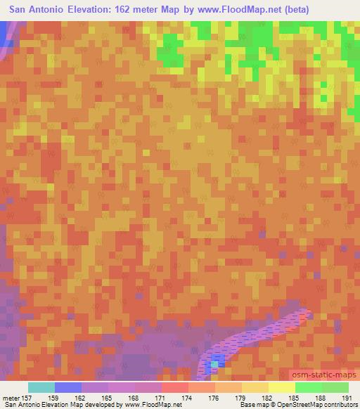 San Antonio,Colombia Elevation Map